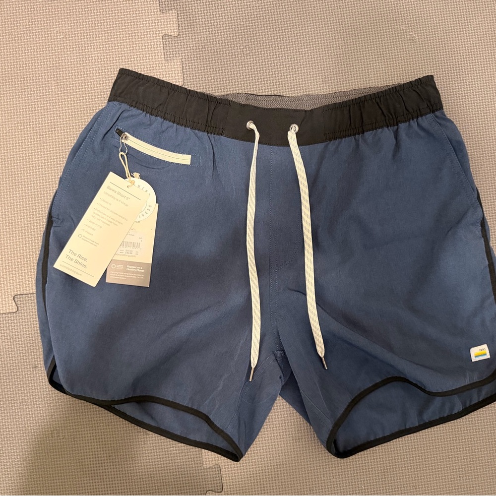 Men's Vuori Azure Linen Banks 5” Shorts L